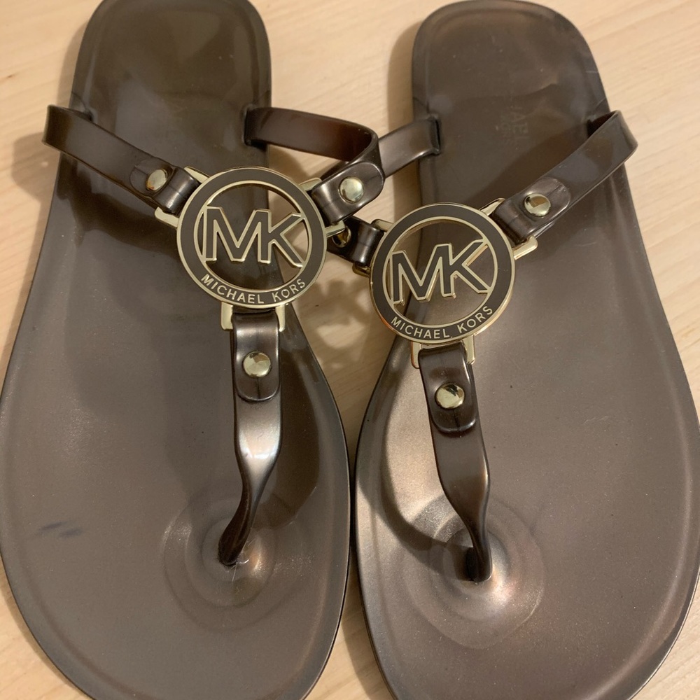 Michael kors jelly rubber, brown, size 6